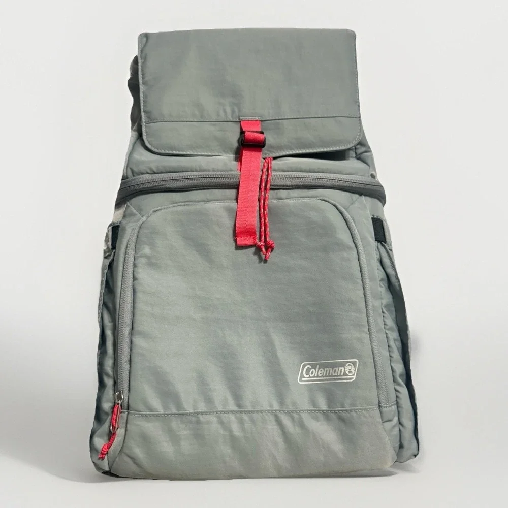 Coleman Grey Collapsible Insulated Backpack Cooler Bag Lunch Travel NWOT - Picture 1 of 5